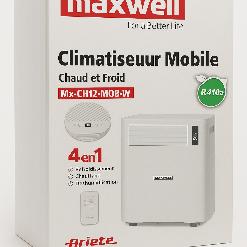 Climatiseur portatif mobile Maxwell MX-CH12-MOB-W