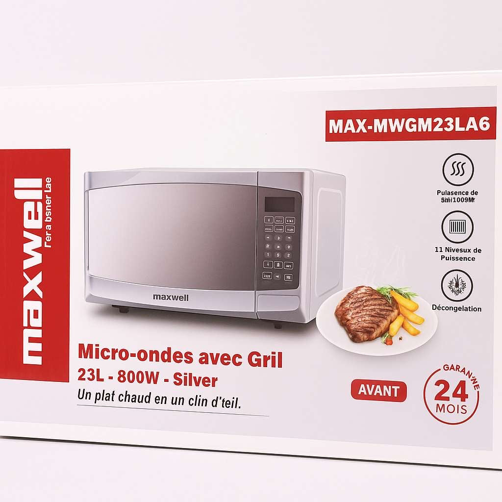 Maxwell microwave oven with grill, model MAX-MWGM23LA6S